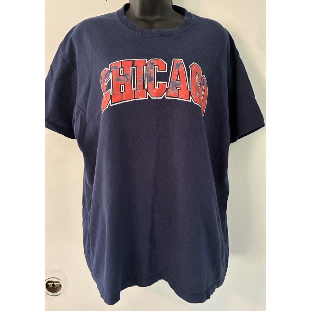 Chicago Bears Blue Vintage Fruit Of The Loom XL Tshirt 100% Cotton Unisex